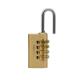 Brass Combination Padlock 21 mm with steel shackle and 4 dials (10.000 combinations)